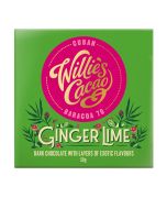 Willie's Cacao - Ginger & Lime; with Cuban 70% Dark Chocolate - 12 x 50g