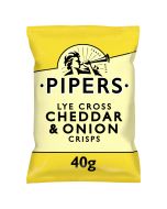 Pipers - Lye Cross Cheddar & Onion Crisps - 24 x 40g