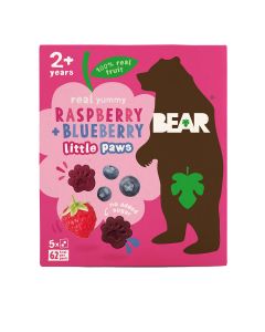 BEAR - Raspberry & Blueberry Paws Fruit Shapes - 4 x 100g