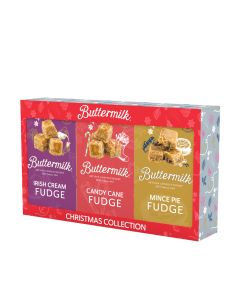 Buttermilk - Christmas Fudge Gift Selection Box (1 x Irish Cream, 1 x Candy Cane, 1 x Mince Pie) - 6 x 300g