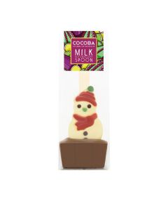Cocoba - Christmas Snowman Milk Hot Chocolate Spoon - 12 x 50g