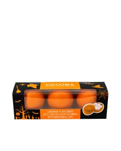 Cocoba - Orange Halloween Hot Chocolate Bombes, 3 Pack - 6 x 150g