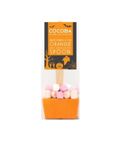 Cocoba - Orange Hot Chocolate Spoon with Mini Marshmallows - 12 x 50g