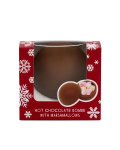 Cocoba - Christmas Hot Chocolate Bombe with Mini Marshmallows, Single - 12 x 50g