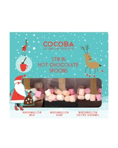 Cocoba - Gift Set Of 3 Hot Chocolate Marshmallow Spoons - 6 x 150g