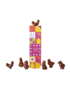 Chococo - 47% Venezuela Milk Chocoate Easter Shapes Tube - 12 x 100g