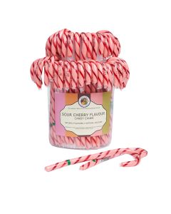 Natural Candy Shop - Sour Cherry Candy Canes in Display Tub - 96 x 28g