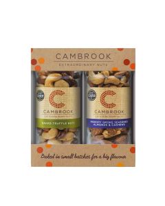 Cambrook - Gift Box (2 Jar) made up of: 1x Jar of Baked Hickory Smoke Seasoned Almonds & Cashews  & 1x Jar of Baked Truffle Nuts - 1 x 180/175g