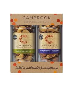 Cambrook - Gift Box (1 x Jar of Baked Hickory Smoke Seasoned Almonds & Cashews, 1 x Jar of Baked Truffle Nuts) - 1 x 180g