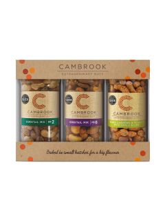 Cambrook - Gift Box (1 x Jar of Cocktail Mix No: 2, 1 x Jar of Cocktail Mix No: 6, 1 x Jar of Baked Chilli & Lime Cashews & Peanuts) - 1 x 175g