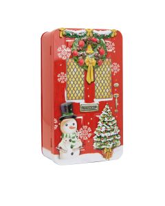 Silver Crane - Red Festive Door Mini Chocolate Chip Cookies Tin - 12 x 200g
