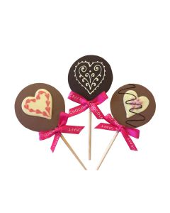 Chocolate Craft - Mixed Case: 3 Varieties of Heart Lollies - 10 x 30g