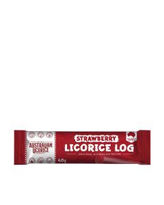 The Great Australian Licorice Company - Strawberry Soft Eating Licorice Log - 25 x 40g