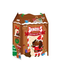 Denzel's - Grotto Gift Box for Dogs (Christmas Lunch Bites, Pigs in Blankets Bites & Gingerbread Chews for Dogs) - 8 x 175g