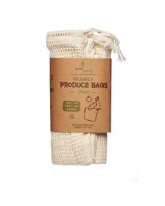 ecoLiving - Organic Fruit, Veg & Bread Bags (3 Pack) - 6 x 106g