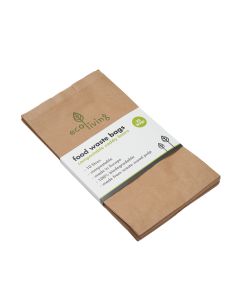 ecoLiving - Compostable 10L Food Waste Paper Bags (25 Pack) - 6 x 13g