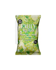 Emily Veg Crisps - Sour Cream & Onion Veg Thins - 24 x 23g