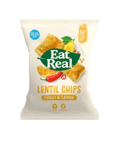 Eat Real - Lentil Chips  - Chilli & Lemon Grab Bag - 12 x 40g