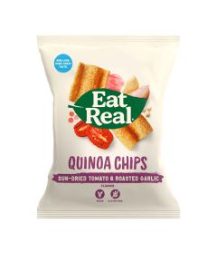 Eat Real - Quinoa Chips  - Sundried Tomato & Garlic Grab Bag - 12 x 30g