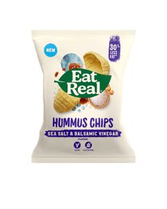 Eat Real - Hummus Chips - Sea Salt & Balsamic Vinegar Flavour Grab Bag - 12 x 45g