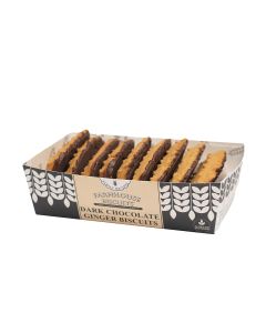 Farmhouse Biscuits - Half Coated Dark Chocolate Ginger Biscuits - 12 x 150g