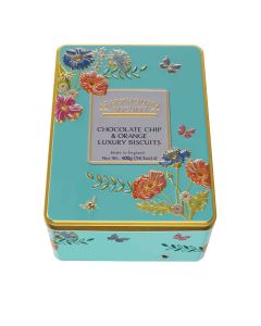 Farmhouse Biscuits  - Meadow Flowers Choc Chip & Orange Biscuit Tin - 12 x 400g