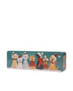 Farmhouse Biscuits - Embossed Christmas Dog Tin with Lemon & Orange Whirl Biscuits - 12 x 225g