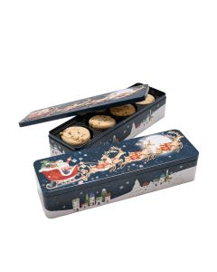 Farmhouse Biscuits - Flying Santa Tin with Milk Chocolate Chip Biscuits - 12 x 225g