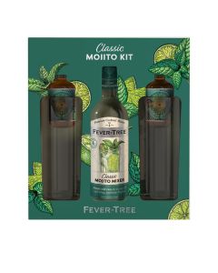 Fever Tree - Mojito Cocktail Pack (1 x 500ml Mixer, 2 x Duppy Share Rum,  2 x Glasses) - 4 x 600ml
