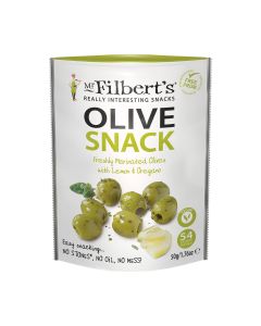 Mr Filbert's - Lemon & Oregano Green Olives - 12 x 50g