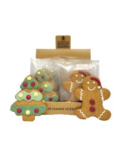 Original Biscuit Bakers - Christmas Tree & Gingerbread Santa Biscuits - 20 x 40g