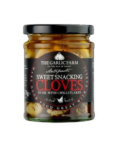 The Garlic Farm - Sweet Snacking Cloves in Oil with Chilli Flakes - 6 x 270g