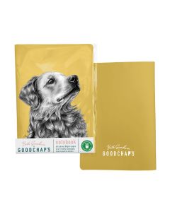 Goodchap's - Golden Retriever Notebook with 60 Unlined Pages - 10 x 80g