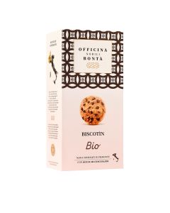 Officina Nobili Bonta - Organic Dark Chocolate Chip Cookie Biscotin Biscuits Box - 10 x 180g