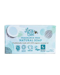 Lucy Bee - Organic Fragrance Free Natural Soap Bar - 8 x 150g