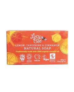 Lucy Bee - Organic Lemon Tangerine & Cinnamon Natural Soap Bar - 8 x 150g