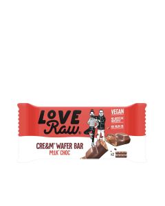 LoveRaw - Cream Filled Wafer Bars - Milk Choc - 12 x 43g