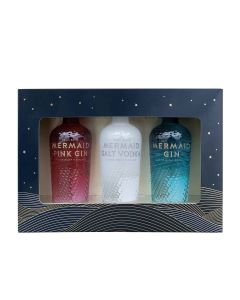 Mermaid - Mixed Trio Gift Set (1 x 5cl Pink Gin 38% ABV, 1 x 5cl Salt Vodka 40% ABV & 1 x 5cl London Dry Gin 42% ABV) - 12 x 150ml