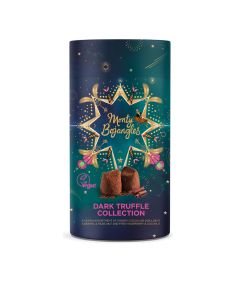 Monty Bojangles - Dark Truffle Christmas Selection Tube with Cocoa Nib Nights, Caramel Haze and Cocoberry Blush Cocoa Dusted Truffles - 6 x 135g