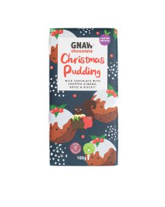 GNAW - Christmas Pudding Milk Chocolate Bar  - 12 x 100g