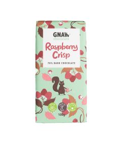 GNAW - 70% Dark Chocolate Vegan Raspberry Crisp Bar - 12 x 100g