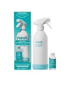 Neat - Anti-Bac Bathroom Cleaner Refill Starter Pack Sage & Mint (500 ML Aluminium Bottle + Concentrate) - 6 x 500ml