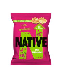 Native Snacks - Lime & Coriander Mini Poppadoms - 6 x 60g