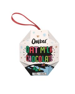 Ombar - Organic & Fairtrade Oat M'lk Chocolate Christmas Bauble (Original Smooth, Hazelnut, Fruit & Nut and Salted Caramel Truffle) - 5 x 80g