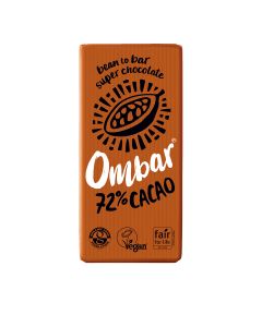 Ombar - Organic & Fairtrade 72% Cacao Chocolate Bar - 10 x 70g