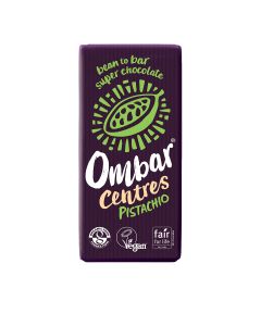 Ombar - Organic & Fairtrade Centres Pistachio Dark Chocolate Bar - 10 x 70g