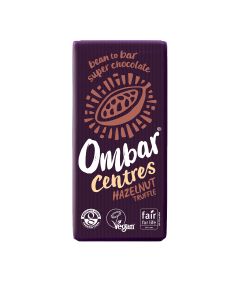 Ombar - Organic & Fairtrade Centres Hazelnut Truffle Dark Chocolate Bar - 10 x 70g
