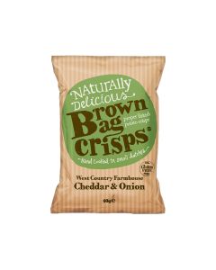 Brown Bag Crisps - West Country Farmhouse Cheddar & Onion Crisps - 20 x 40g