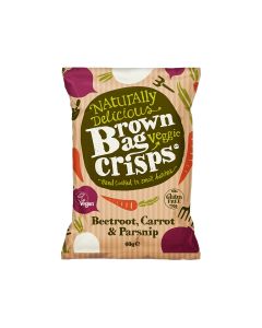 Brown Bag Crisps - Beetroot, Carrot & Parsnip Veggie Crisps - 15 x 40g
