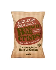 Brown Bag Crisps - Aberdeen Angus Beef and Onion - 10 x 150g